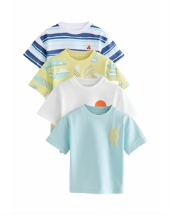 Футболка с принтом SHORT SLEEVE 4 PACK, синий Next