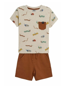 Футболка с принтом SET, бежевый Jojo maman bébé