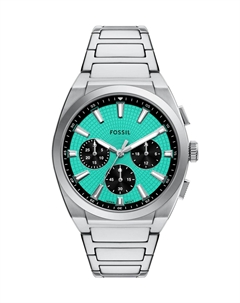 Часы с хронографом EVERETT, серебряный Fossil