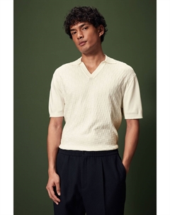 Текстурная трикотажная рубашка-поло, белый Next