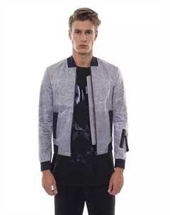 Мужская куртка-бомбер из серого полиэстера Nicolo tonetto