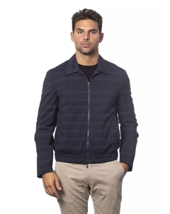 Синяя шерстяная мужская куртка-бомбер Verri