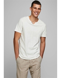 Футболка JJESPLIT NECK NOOS, кремовый Jack & jones