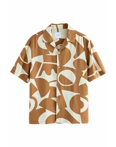 Рубашка TEXTURED PRINTED SHORT SLEEVE, бежевый Next