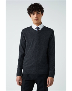 Вязаный свитер с V-образным вырезом, серый Next