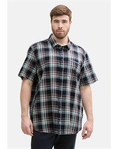 Повседневная рубашка PLUS SIZE- KURZARM MIT KAROMUSTER, темно-синий Tom tailor