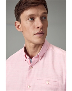 Рубашка с короткими рукавами и фактурной отделкой, розовый Next