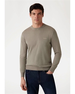 Джемпер MIT SEITLICHER LOGOSTICKEREI, оливковый Guess