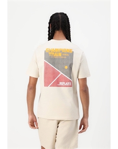 Рубашка с принтом MONTE CARLO TENNIS CLUB, бежевый Replay