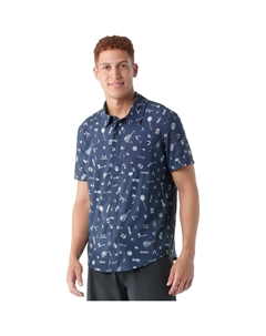 Повседневная рубашка с коротким рукавом на пуговицах, синий Smartwool