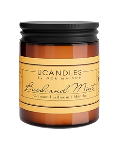 Ароматическая свеча с ароматом базилика и мяты Basil and Mint Botanique Ucandles