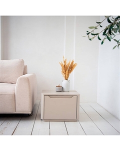 Прикроватная тумба с одним ящиком в эмали белая бежевый Laredoute