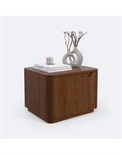 Прикроватная тумба в стиле минимализм с одним ящиком каштановый Laredoute