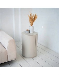 Прикроватная тумба в эмали с радиусным фасадом белая бежевый Laredoute