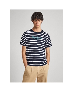 Футболка прямая с логотипом с принтом синий Laredoute