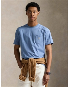 Футболка с карманом Classic Fit из джерси синий Polo ralph lauren