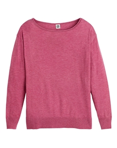 Пуловер с вырезом-лодочкой розовый Laredoute