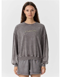 Свитшот женский серый с обработкой эйсид и надписью Mark formelle