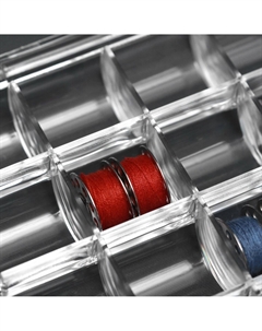 Органайзер для ниток, на 48 шпулек, 18 × 13 × 2,5 см, цвет прозрачный Арт узор