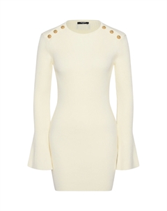 Платье с золотыми пуговицами Balmain