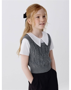 Укороченный вязаный жилет для девочек Sela