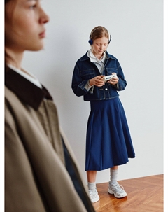 Школьная юбка миди в складку для девочек Sela