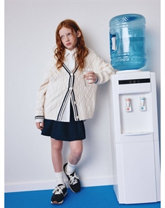 Вязаный кардиган в стиле преппи для девочек Sela