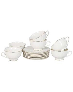Набор чайный Пломбир, 6 персон, 12 предметов, 210 мл, фарфор Lavenir