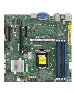 Материнская плата mATX MBD-X12SCZ-F-O (LGA 1200, W480, 4xDDR4, 4xSATA3, 2xM2, 2xGbE, 6xUSB 3.2, VGA) Supermicro