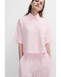 Рубашка укороченная из вискозы со льном Befree