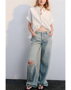 Джинсы широкие с рваным коленом Befree