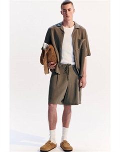 Шорты льняные с поясом на завязках Befree
