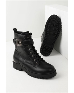 Ботинки высокие с тиснением логотипа и пряжкой Guess