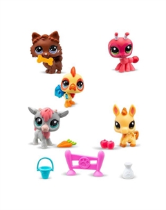 Игровой набор из 5 фигурок животных с аксессуарами коллекция Ферма Littlest pet shop