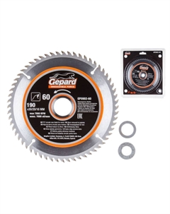 Диск пильный GP0902-60, 190х30/20/16 мм, 60 зубьев, по дереву Gepard
