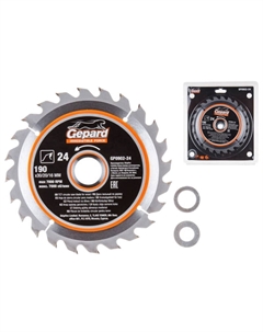 Диск пильный GP0902-24, 190х30/20/16 мм, 24 зуба, по дереву Gepard