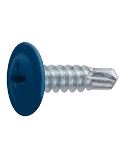 Саморез SM-98318-14000, 4.2х16 мм, с пресс шайбой, цинк, со сверлом, RAL 5005, 14000 шт. в коробе Starfix