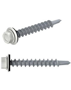 Саморез кровельный SMC2-43395-250, 4.8х19 мм цинк, шайба с прокл., PT3, RAL 9003 (250 шт в карт. уп.) Starfix