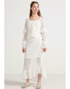 Длинная юбка WITH FLOUNCES, белый Lindex