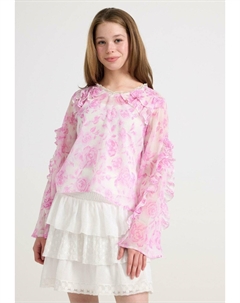 Блуза WITH FLOUNCES, фуксия Lindex