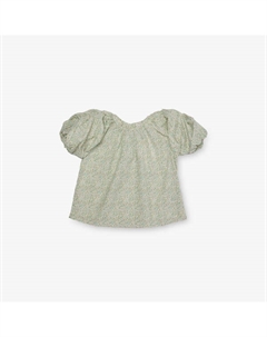 Топ Adorables с пышными рукавами и цветочным принтом, зеленый H&m