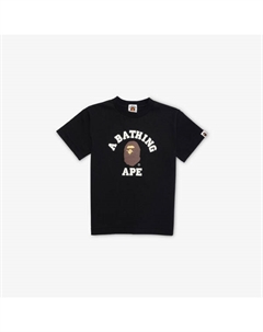 Футболка с коротким рукавом Ape-Head из хлопкового джерси для детей 2-9 лет, черный A bathing ape®