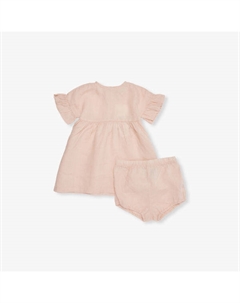 Платье Adorables из льна с оборками на рукавах и шортиками в комплекте 4-36 месяцев, оранжевый H&m