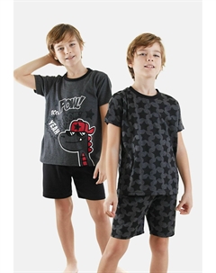Пижама 2 PACK, антрацит Denokids