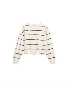 Толстовка CROPPED IM BATIK-LOOK, слоновая кость Tom tailor