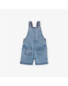 Джимовые комбинезоны с накладными карманами и отворотами, смесовая хлопковая ткань, 4-36 месяцев Adorables, синий H&m