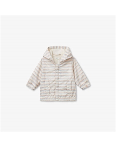 Дождевик с капюшоном в полоску 1-18 месяцев, белый Benetton
