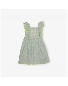 Платье из хлопка с рюшами и цветочным принтом 2-10 лет Adorables, зеленый H&m