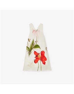 Платье макси Ария с цветочным принтом и круглым вырезом из смесового льна 9-13 лет, белый Reiss