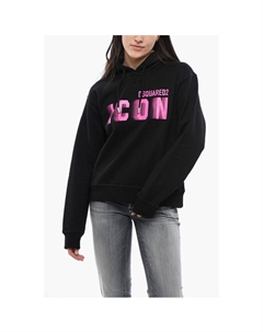 Толстовка с капюшоном BLURRED ICON из хлопка с начесом, Black Dsquared2